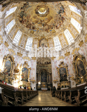 Abbaye Ettal, intérieur, baroque monastère bénédictin, Upper Bavaria, Bavaria, Germany, Europe Banque D'Images