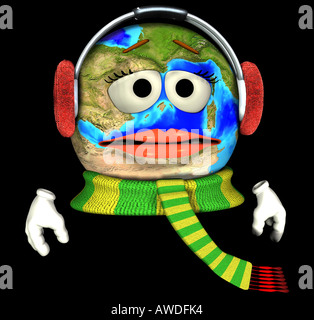 Terre avec casque antibruit Banque D'Images