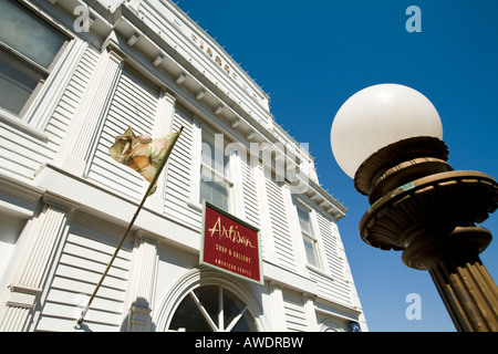 Long Grove ILLINOIS lampadaire et signer pour cet artisan boutique de cadeaux dans le quartier commerçant pittoresque Banque D'Images