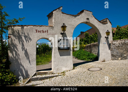 Entrée de Torkel Restaurant, Vaduz, Liechtenstein, l'Europe Banque D'Images