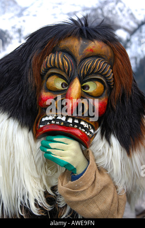 Tschaeggaetae, masques de carnaval, Wiler, Loetschental, Valais, Suisse Banque D'Images