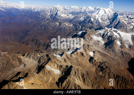 EVEREST survolant les montagnes de l'himalaya avec BUDDHA AIR vue d'Asie Népal Katmandou Banque D'Images