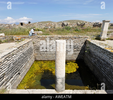 Font de Minoa, Delos, Grèce Banque D'Images