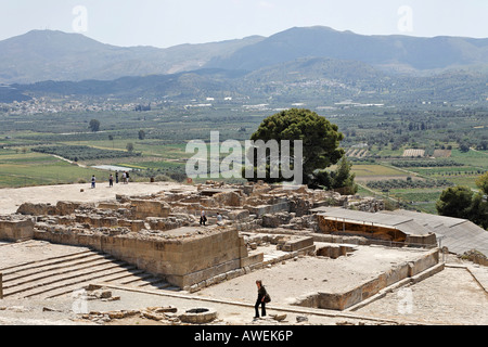 Marches, ruines du palais Phaistos de la période minoenne, Crète, Grèce, Europe Banque D'Images