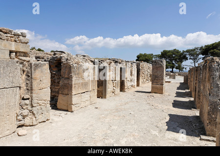 Les ruines du palais Phaistos de la période minoenne, Crète, Grèce, Europe Banque D'Images