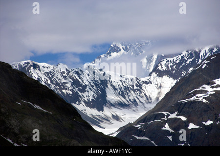 Sommets de montagnes et de glaciers dans le parc national Glacier Bay en Alaska USA Banque D'Images