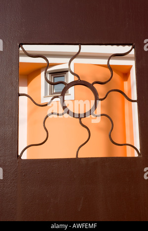 Villa grecque Gate Detail, Zante, Grèce Banque D'Images