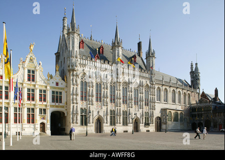 L'hôtel de ville, château, Bruges, Flandre, Belgique, Europe Banque D'Images