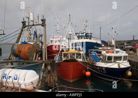 Bateaux de pêche dans le comté de Cork Irlande Ballycotton Harbour Banque D'Images