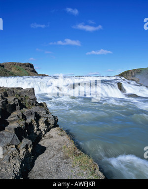 Cascade de Gullfoss, Hvítá-Fluss Haukadalur, le sud de l'Islande, Islande, Banque D'Images