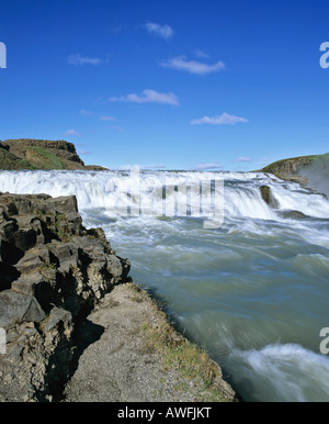 Cascades de Gullfoss, Hvítá-Fluss Haukadalur, le sud de l'Islande, Islande, Banque D'Images