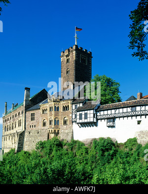 Château de Wartburg, Eisenach, forêt de Thuringe, Thuringe, Allemagne, Europe Banque D'Images