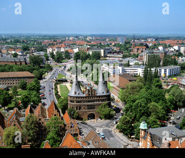 De Holstentor, ville hanséatique de Lübeck, Schleswig-Holstein, Allemagne, Europe Banque D'Images