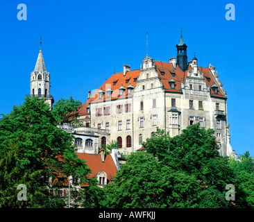 Schloss Sigmaringen (Château de Sigmaringen), dynastie des Hohenzollern, Bade-Wurtemberg, Allemagne, Europe Banque D'Images