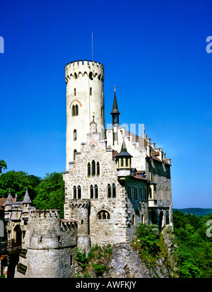 Schloss Lichtenstein (Château de Lichtenstein) près de Reutlingen, Jura souabe, Bade-Wurtemberg, Allemagne, Europe Banque D'Images