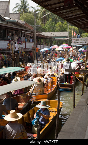 Marché flottant de Damnoen Saduak Banque D'Images