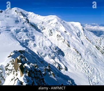 Le Mont Blanc vu du Mt. Aiguille du Midi, Savoie, Alpes, France, Europe Banque D'Images