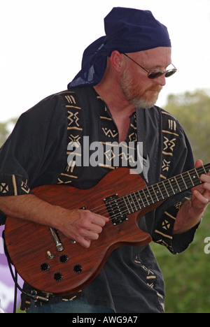 Le guitariste de jazz concert en plein air Banque D'Images