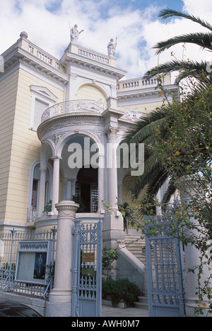 Grèce, Athènes, Musée d'Art Cycladique, façade néo-classique, chambre Stathatos entrée privée Banque D'Images