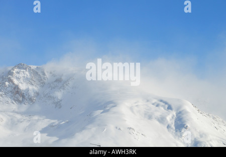 Les Pyrénées en tempête de neige, l'Andorre (Espagne) - saison d'hiver Banque D'Images