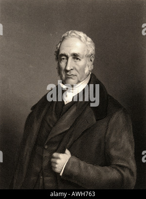 George Stephenson, 1781- 1848. L'inventeur britannique, ingénieur civil et ingénieur en mécanique. 19e siècle imprimer gravé par E Stodart. Banque D'Images