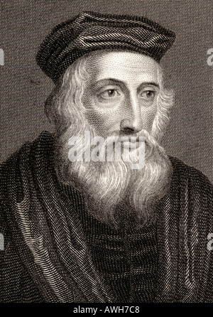 John Wycliffe, également orthographié Wycliff, Wyclif, Wicliffe et Wiclif, c.1330 - 1384. Théologien, philosophe anglais, réformateur de l'église. Banque D'Images