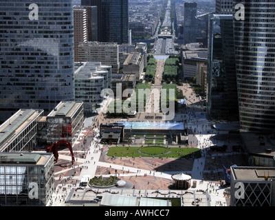 France Paris vue aérienne du quartier d'affaires de la Défense Banque D'Images