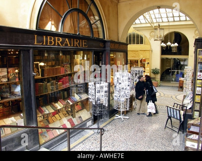 Paris Galerie Vivenne et magasins Banque D'Images