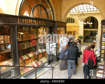 Paris Galerie Vivenne et magasins Banque D'Images