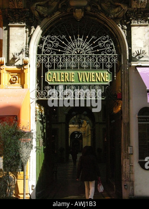 L'extérieur de l'Art Nouveau Galerie Vivienne à Paris France Banque D'Images