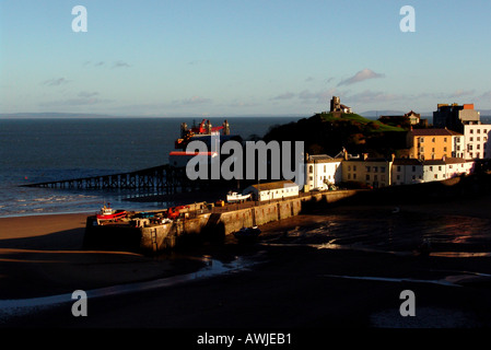 Dans l'ouest du pays de Galles Pembrokshire Tenby dans Winter sunshine Banque D'Images