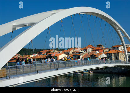 Le PONT À PLENTZIA PRÈS DE BILBAO, BILBO AU PAYS BASQUE D'ESPAGNE. Gascogne PROVINCE Banque D'Images