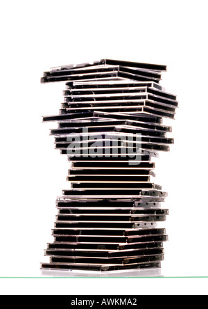 Pile de boîtiers CD Banque D'Images