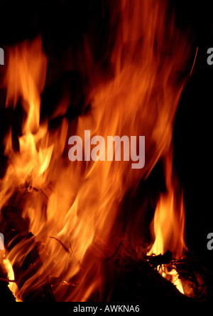 Des flammes de feu, close-up, blurred motion Banque D'Images