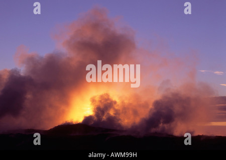 Sources chaudes de Gunnuhver, Reykjanes, l'Islande, l'Océan Atlantique Banque D'Images