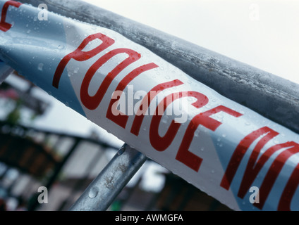 Texte de la police sur la police, close-up Banque D'Images