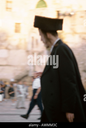 Israël, Jérusalem, Juif orthodoxe, side view, blurred Banque D'Images