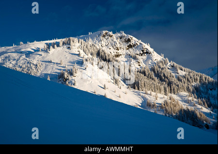 Mt couverte de neige. Cherz, Arabba, Bolzano-Bozen, Dolomites, Italie, Europe Banque D'Images