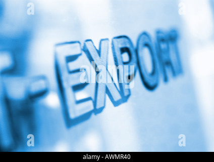 Exporter le texte, extreme close-up Banque D'Images