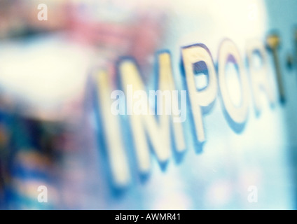 Importer du texte, extreme close-up Banque D'Images