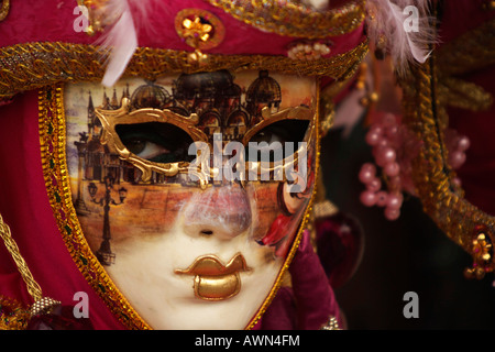 Personne masqué pendant le Carnaval de Venise, Italie, Europe Banque D'Images