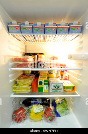 Réfrigérateur - vue intérieure Banque D'Images