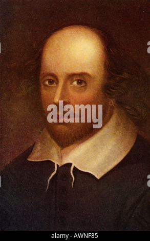 William Shakespeare,1564 -1 616. Anglais, poète, dramaturge et acteur. Banque D'Images