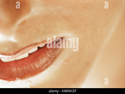 Bouche de femme, Close up, high angle view Banque D'Images