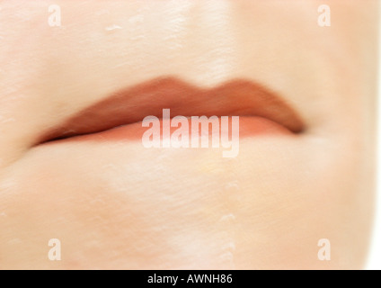 Close up de bouche de femme. Banque D'Images