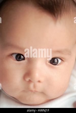 Baby's face, close-up. Banque D'Images