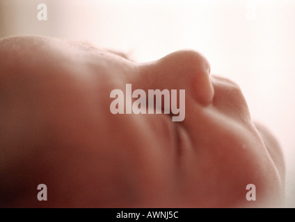 Sleeping baby's face, close-up. Banque D'Images