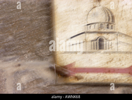 Israël, Jérusalem, signe indiquant mosquée, blurred Banque D'Images
