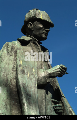Statue de la détective de fiction Sherlock Holmes en Picardie, Edinburgh, Ecosse, Royaume-Uni. Banque D'Images
