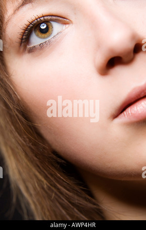 Closeup of a young woman's face Banque D'Images